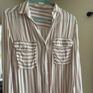 Striped Button Down Blouse
